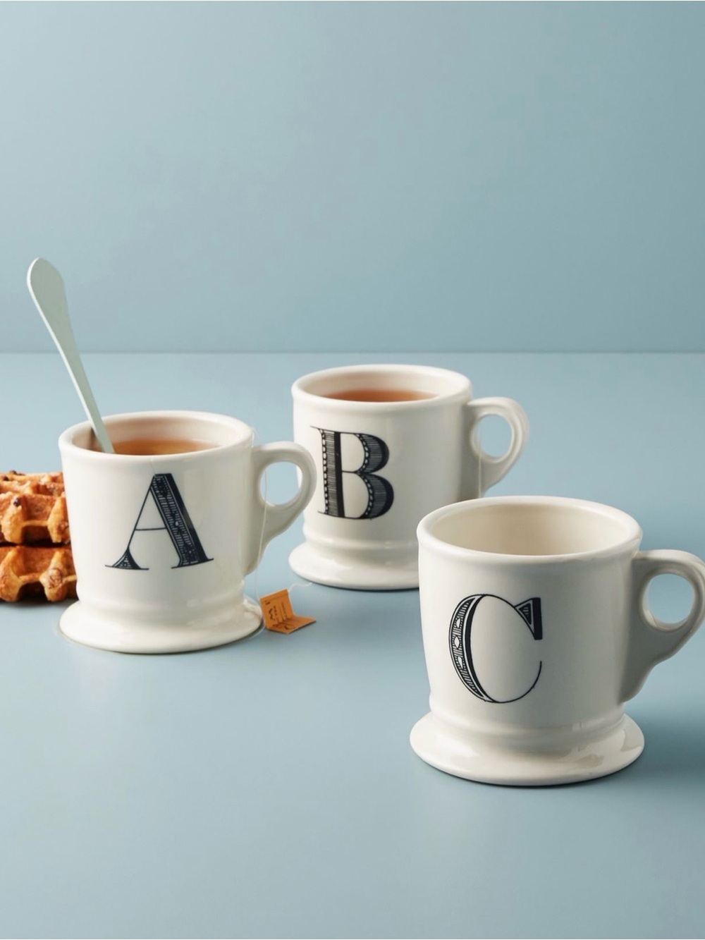 Anthropologie Monogram Coffee Tea Initial Mug Letter E Shaving Style Cup - Picture 8 of 8
